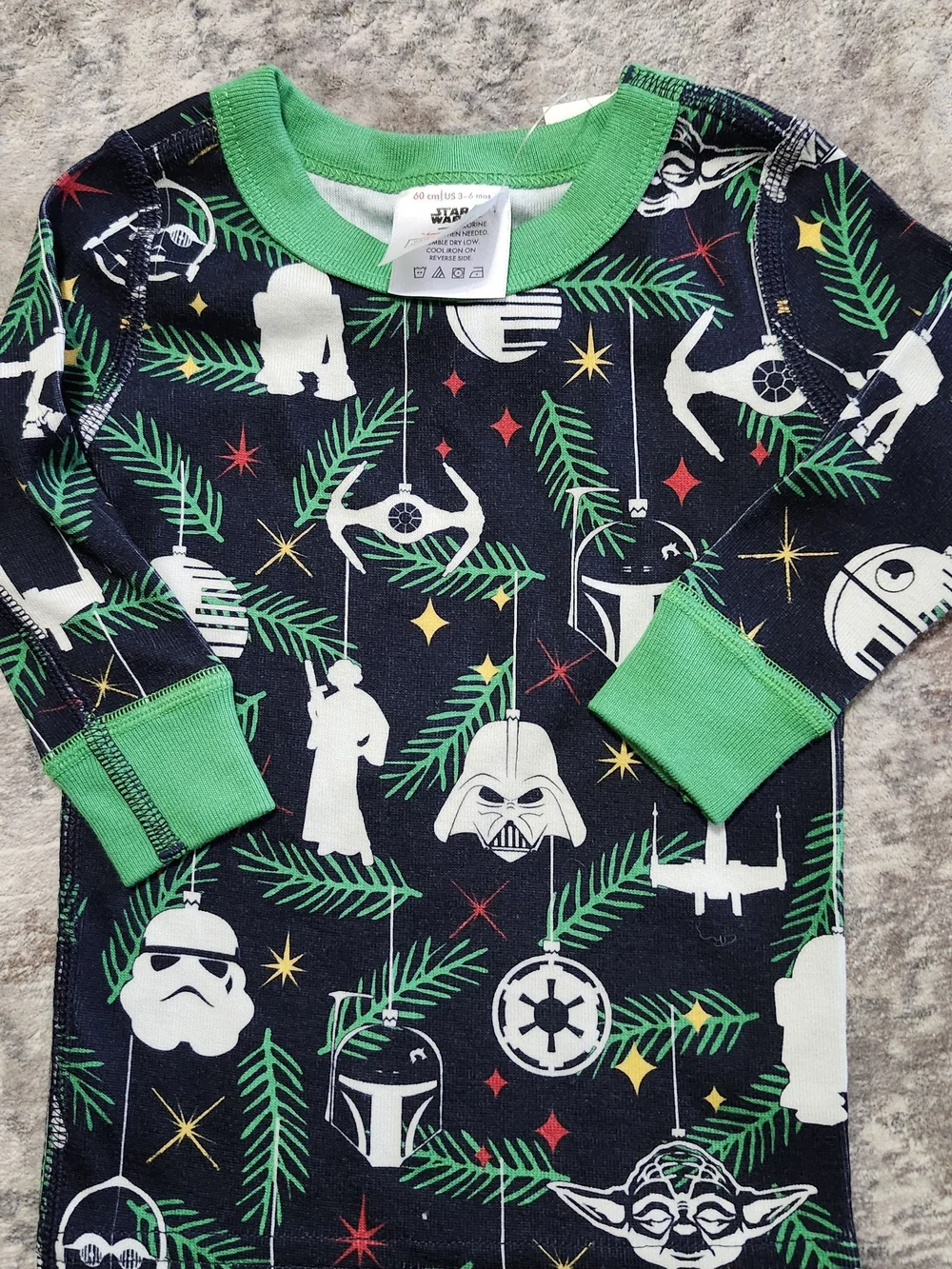Hanna Andersson Navy, Green & White Star Wars Character Pajama Set